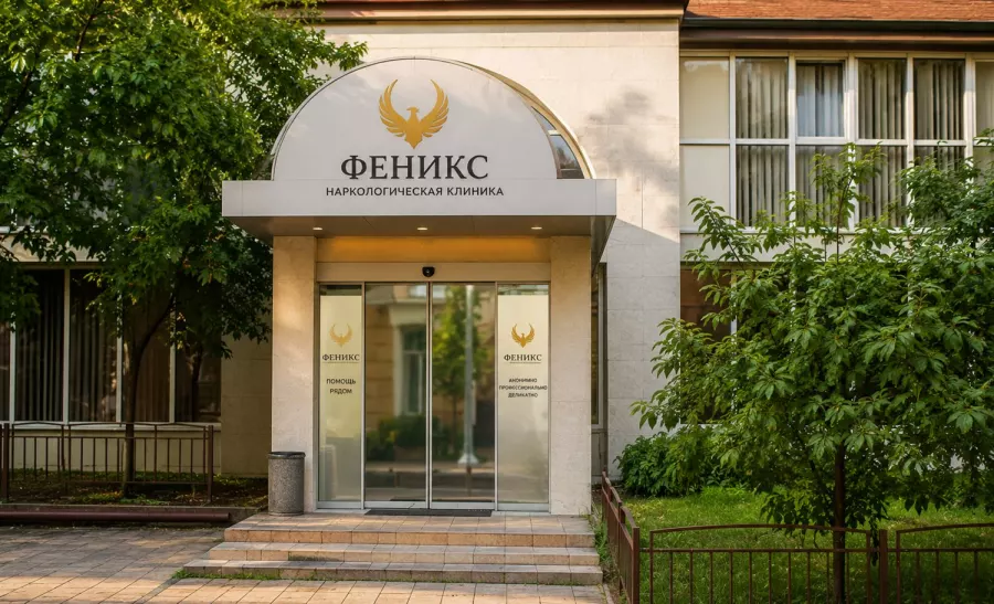 Вход в наркологическую клинику «Феникс» в Элисте